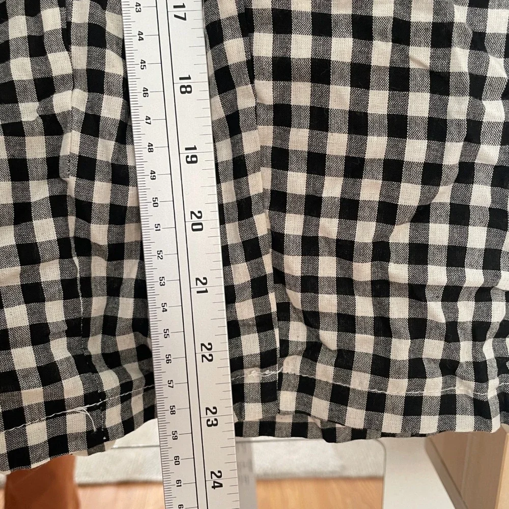 Drole de Copine Paris Gingham Elastic Waist Pants Black White‎ Check S/M